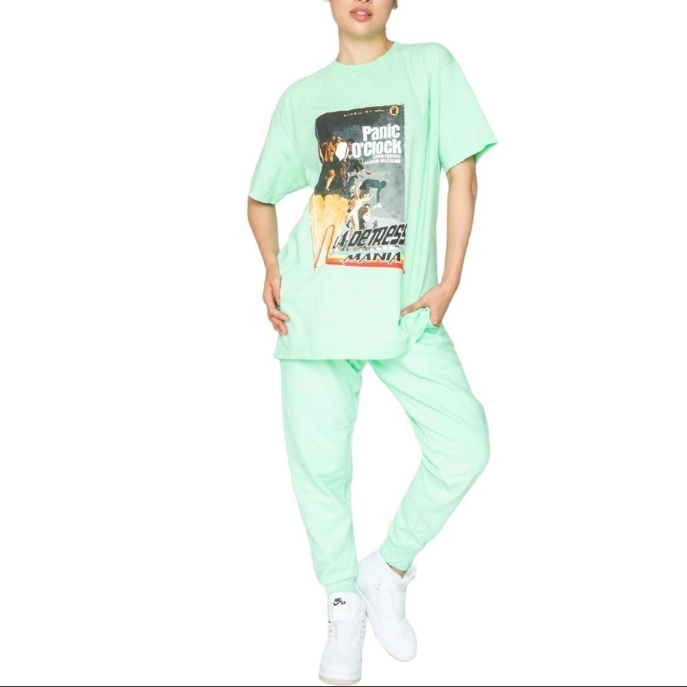 New with tags La Detresse Mania Panic O'Clock Tee Thin Mint - Size L - Picture 8 of 8